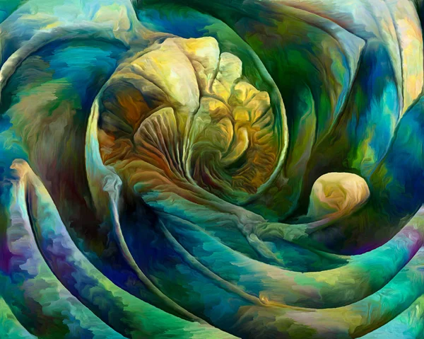 Nautilus Dream series. Interplay of spiral structures, shell patterns, colors and abstract elements on the subject of sea life, nature, creativity, art and design.