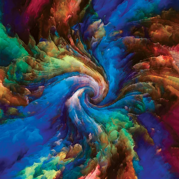 stock image Color In Motion series. Design made of moving, swirling and flowing paint on canvas on the subject of chroma, light and motion perception, geometry of composition and design.