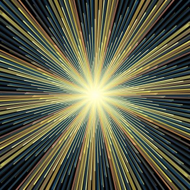 Fraktal Patlama Şablonu serisi. Çizim ve tasarım için kullanılan ince çizgi radyal deseninin oluşturulması.