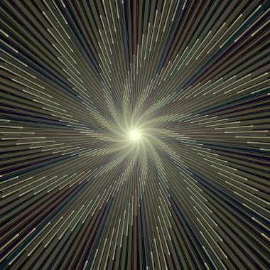 Fraktal Patlama Şablonu serisi. Çizim ve tasarım için kullanılan ince çizgi radyal deseninin oluşturulması.