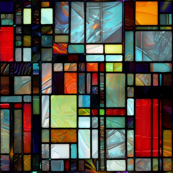 Rebirth of Stained Glass series. Design composed of diverse glass textures, colors and shapes on the subject of light perception, creativity, art and design.