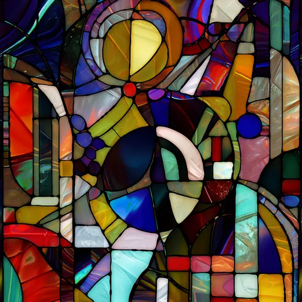 Rebirth of Stained Glass series. Design composed of diverse glass textures, colors and shapes on the subject of light perception, creativity, art and design.