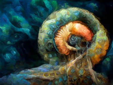 Organik Renkler serisi. Sanat, yaşam ve tasarım konularında organik formları, fırça darbelerini ve renk boyalarını anımsatan şekillerin düzenlenmesi.