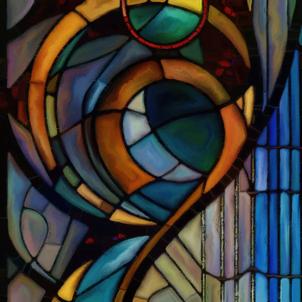 Stained Glass Canvas series. Image of watercolor stain glass patterns, textures, colors and shapes on the subject of light perception, creativity, art and design.