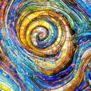 Shimmering Glass series. Interplay of saturated refracted glass patterns on the subject of sensory enchantment, light perception, imagination and creativity.