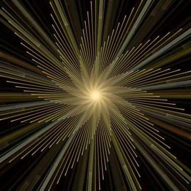 Fraktal Patlama Şablonu serisi. Çizim ve tasarım için kullanılan ince çizgi radyal deseninin oluşturulması.