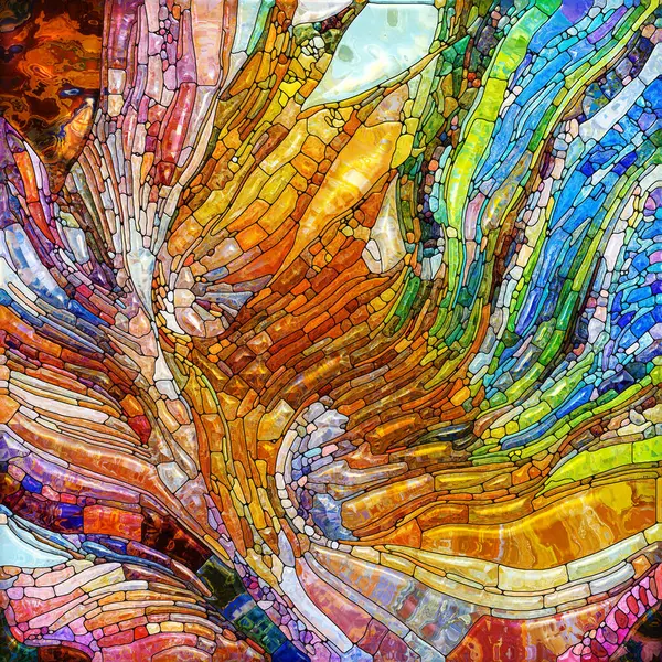 Shimmering Glass series. Composition of saturated refracted glass patterns on the subject of sensory enchantment, light perception, imagination and creativity.