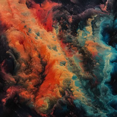 Renklerin Özgünlüğü serisi. Yaratıcılık, hayal gücü, sanat ve tasarım konularındaki dinamik renkli dokuların bileşimi. İnsan bağlantıları koptuğunda, renklerin ve dokuların sesleri gelişir..