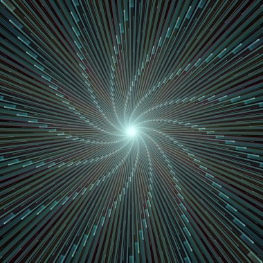 Fraktal Patlama Şablonu serisi. Çizim ve tasarım için kullanılan ince çizgi radyal deseninin oluşturulması.