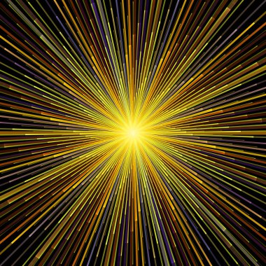 Fraktal Patlama Şablonu serisi. Çizim ve tasarım için kullanılan ince çizgi radyal deseninin oluşturulması.