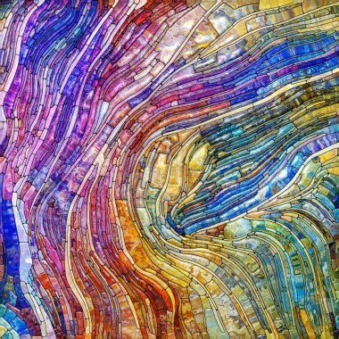 Shimmering Glass series. Composition of saturated refracted glass patterns on the subject of sensory enchantment, light perception, imagination and creativity.