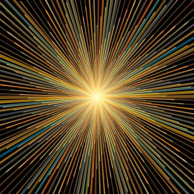 Fraktal Patlama Şablonu serisi. Çizim ve tasarım için kullanılan ince çizgi radyal deseninin oluşturulması.