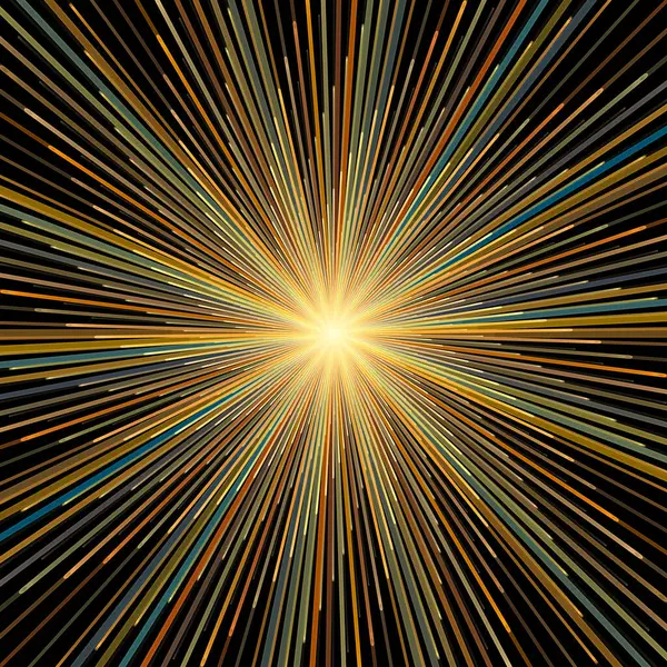 Fraktal Patlama Şablonu serisi. Çizim ve tasarım için kullanılan ince çizgi radyal deseninin oluşturulması.