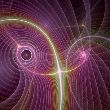 Dalga Fonksiyonu serisi. Popüler bilim, eğitim ve araştırma konularındaki girdap, bükülme ve etkileşim dalgalarının sanatsal soyutlanması.