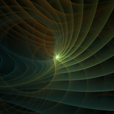 Uzay türbülans serisi. Popüler bilim, eğitim ve araştırma konularındaki girdap, bükülme ve etkileşim dalgalarından oluşan soyut tasarım.