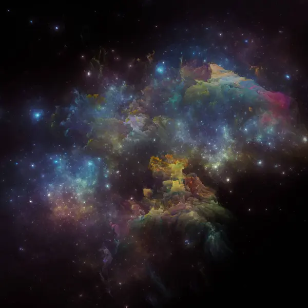 stock image Dream Nebulas series. Artistic abstraction of fractal stars and painted nebula on the subject of science, art, fantasy and graphic design.