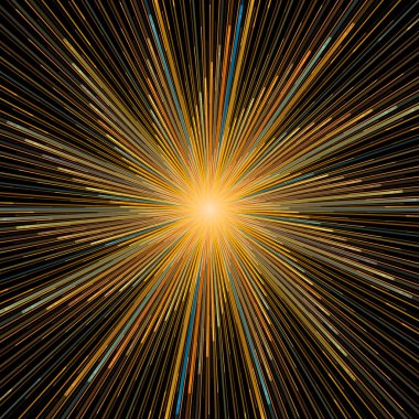 Fraktal Patlama Şablonu serisi. Çizim ve tasarım için kullanılan ince çizgi radyal deseninin oluşturulması.