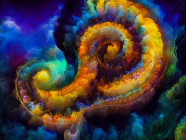 Spiral Dreams serisi. Sanat, hayal gücü ve rüya konularındaki gerçeküstü doğal formların, dokuların ve renklerin kompozisyonu.