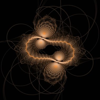 Dalga Fonksiyonu serisi. Modern bilim ve araştırma konularındaki girdap, bükülme ve etkileşim dalgalarından oluşan bir tasarım..