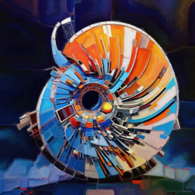 Renkli Formlar serisi. Sanat, yaratıcılık, hayal gücü ve grafik tasarım konularında sanatsal renklerin yorumlanması.