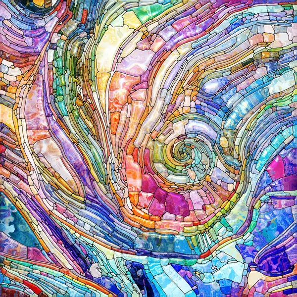 Shimmering Glass series. Background composition of saturated refracted glass patterns on the subject of sensory enchantment, light perception, imagination and creativity.