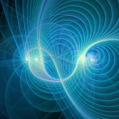 Uzay türbülans serisi. Modern bilim ve araştırma konularındaki girdap, bükülme ve etkileşim dalgalarının bileşimi.