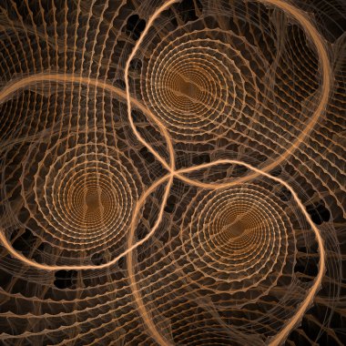 Uzay türbülans serisi. Modern bilim ve araştırma konularındaki girdap, bükülme ve etkileşim dalgalarından oluşan soyut bir tasarım..