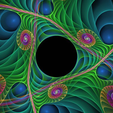 Uzay türbülans serisi. Modern bilim ve araştırma konularındaki girdap, bükülme ve etkileşim dalgalarının bileşimi.