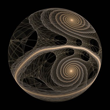 Uzay türbülans serisi. Eðitim, araþtýrma ve modern bilim konularýnda girdap, bükme ve etkileşim deðiþkenlerinin sanatsal soyutlanmasý.