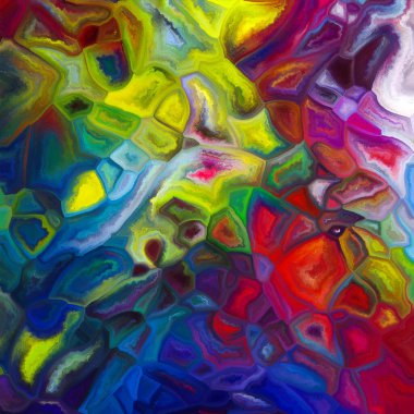 Örtülü tuval serisi. Dijital sanat, renk algısı, birlik, bütünleşme ve tasarım konularındaki renk entegre parçaların bileşimi.