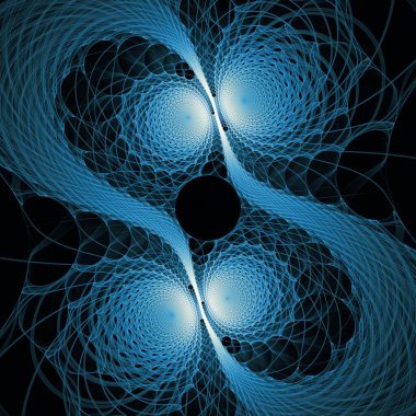 Frekans Hareketi serisi. Modern bilim ve araştırma konularında dalga titreşimlerinin sanatsal soyutlanması ve dinamik yayılma şablonu.