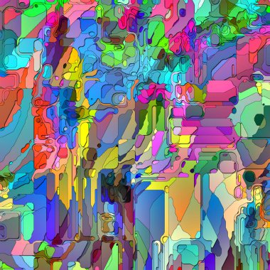 Art of Glitch series. Composition of upscaled in and stylized image glitch region of interest on the subject of abstract illustration, post-medernism, chaos and design. clipart