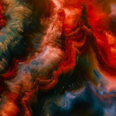 Renklerin Özgünlüğü serisi. Yaratıcılık, hayal gücü ve tasarım konularındaki renkli dinamik dokuların bileşimi. İnsan bağlantıları koptuğunda, dokuların sesleri gelişir..