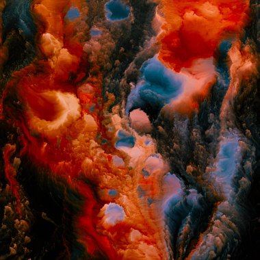 Renklerin Sesi serisi. Sanat, yaratıcılık ve grafik tasarım konularındaki renkli dinamik dokuların etkileşimi. Sanalın dokuları aramızdaki uçurumlarda gerçek oluyor..