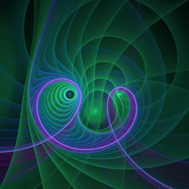 Space Turbulence series. Backdrop composed of swirling, twisting, interacting wave pattern on the subject of popular science, education and research. clipart