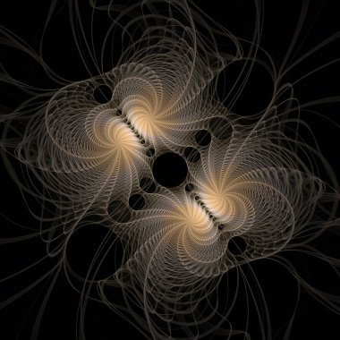 Uzay türbülans serisi. Modern bilim ve araştırma konularındaki girdap, bükülme ve etkileşim dalgalarından oluşan soyut bir tasarım..