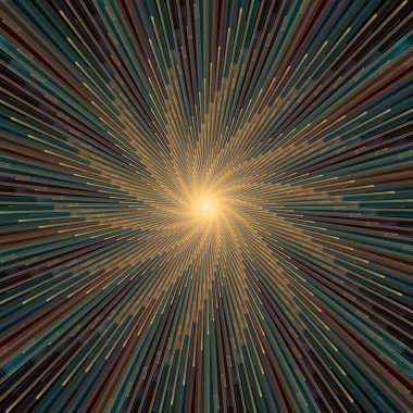 Fraktal Patlama Şablonu serisi. Çizim ve tasarım için kullanılan ince çizgi radyal deseninin oluşturulması.