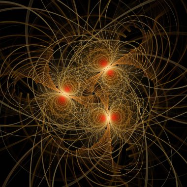 Dalga Fonksiyonu serisi. Popüler bilim, eğitim ve araştırma konularında girdap, bükme ve etkileşim dalgalarından oluşan bir tasarım..