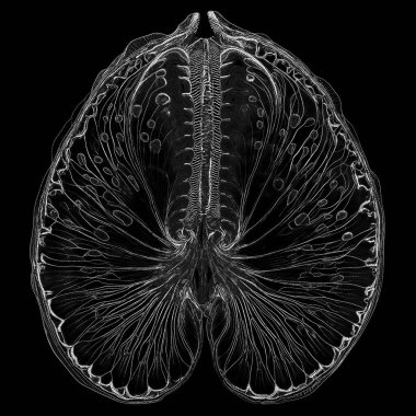 Yaradılış serisinin yaşam formları. Arkaplan, dijital sanat, ışık algısı, hayal gücü ve yaratıcılık konularındaki noktalar vasıtasıyla yaşam formu ve örüntüsüne odaklanan minimalist bir yaklaşımdan oluşuyor..