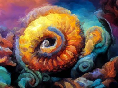 Organik Renkler serisi. Sanat, yaşam ve tasarım konularında organik formları, fırça darbelerini ve renk boyalarını anımsatan şekillerin düzenlenmesi.