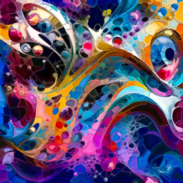 stock image Shape Dreams series. Organic curves and angular forms, rendered in vibrant colors to emphasize artistic exploration.