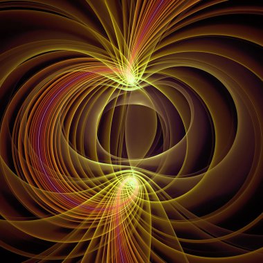 Frekans Hareketi serisi. Popüler bilim, eğitim ve araştırma konularındaki girdap, bükülme ve etkileşim dalgalarının sanatsal soyutlanması.