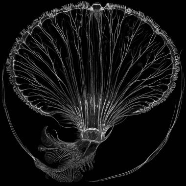 Yaradılış serisinin yaşam formları. Arkaplan, dijital sanat, ışık algısı, hayal gücü ve yaratıcılık konularındaki noktalar vasıtasıyla yaşam formu ve örüntüsüne odaklanan minimalist bir yaklaşımdan oluşuyor..