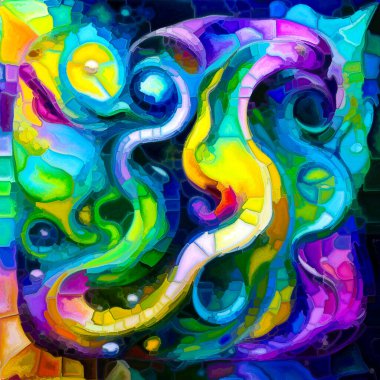 Shape Dreams serisi. Organik ve geometrik formlar kusursuz bir şekilde harmanlanarak renklerin yaratıcı akışkanlığını yakalar..