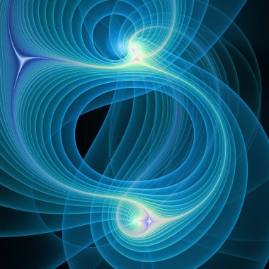 Frekans Hareketi serisi. Modern bilim ve araştırma konularında dalga titreşimleri ve dinamik yayılma şablonu.