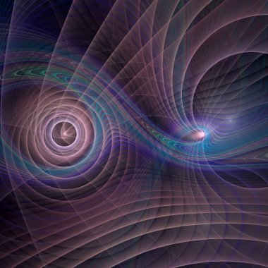 Uzay türbülans serisi. Popüler bilim, eğitim ve araştırma konularındaki girdap, bükülme ve etkileşim dalgalarından oluşan arkaplan.