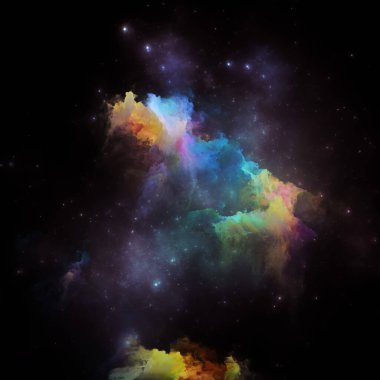 Rüya Bulutsusu serisi. Bilim, sanat, fantezi ve grafik tasarım konularında boyalı nebula ve fraktal yıldızlardan oluşan arkaplan.