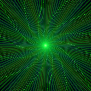 Fraktal Patlama Şablonu serisi. Çizim ve tasarım için kullanılan ince çizgi radyal deseninin oluşturulması.