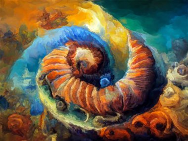 Organik Renkler serisi. Sanat, yaşam ve tasarım konularındaki organik formları, vuruşları ve renk boyalarını anımsatan şekillerin bileşimi.