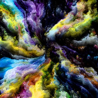Renklerin Sesi serisi. Sanat, yaratıcılık ve grafik tasarım konularındaki renkli dinamik dokuların arkaplan tasarımı. Sanalın dokuları aramızdaki uçurumlarda gerçek oluyor..